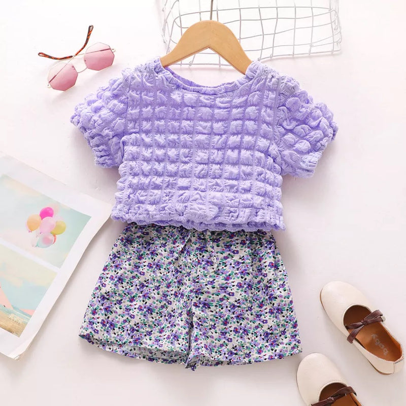 Lilac Garden Crop Short Set