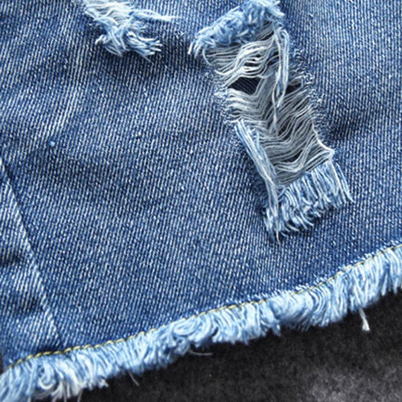 Ripped Denim Shorts