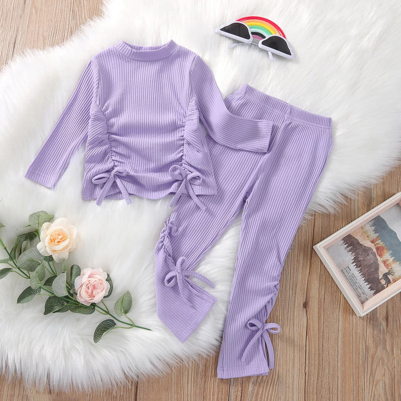 Ribbed Stacked Pants Set