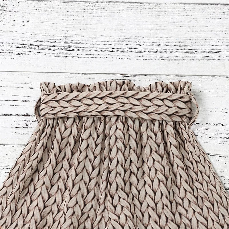 Braided Bow Crop Short Set