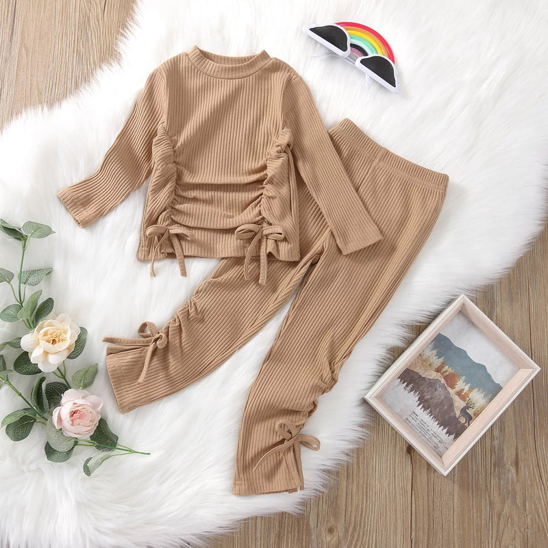 Ribbed Stacked Pants Set