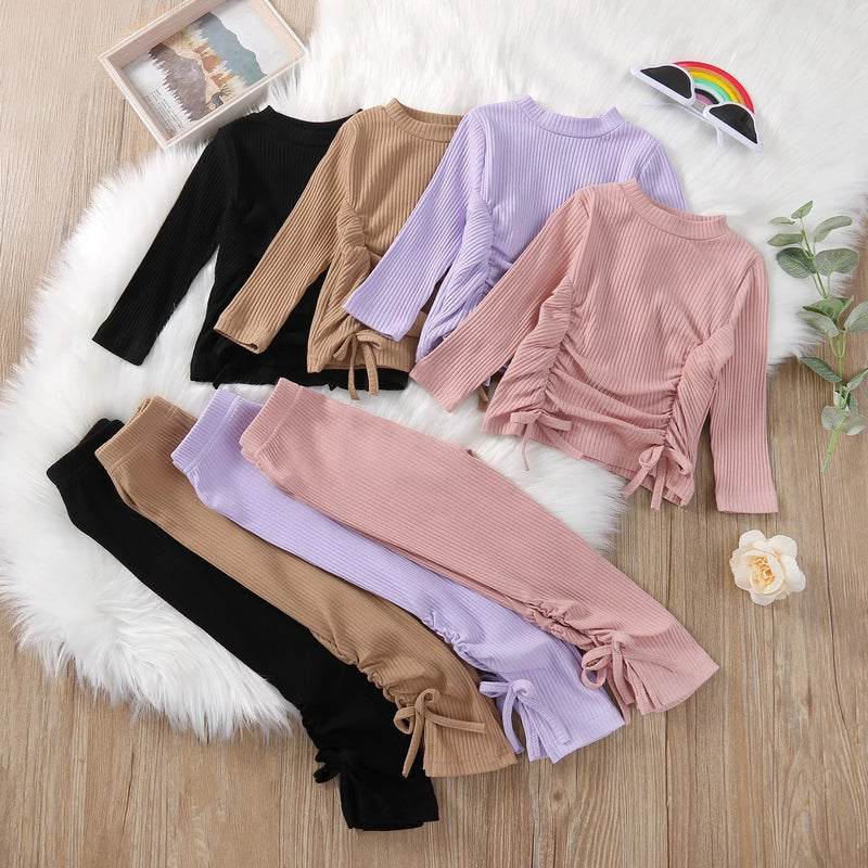 Ribbed Stacked Pants Set